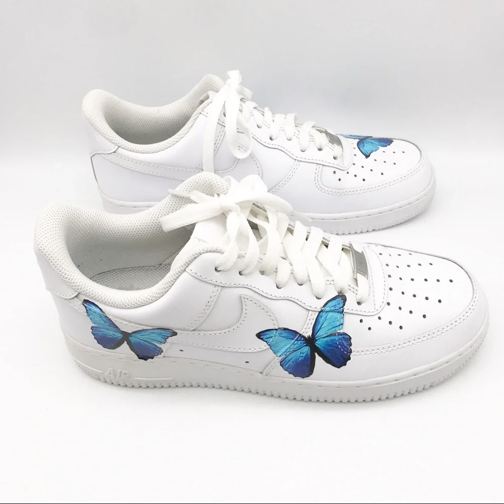 Nike Air Force 1 Custom Blue Butterfly Edition Size‎ 10